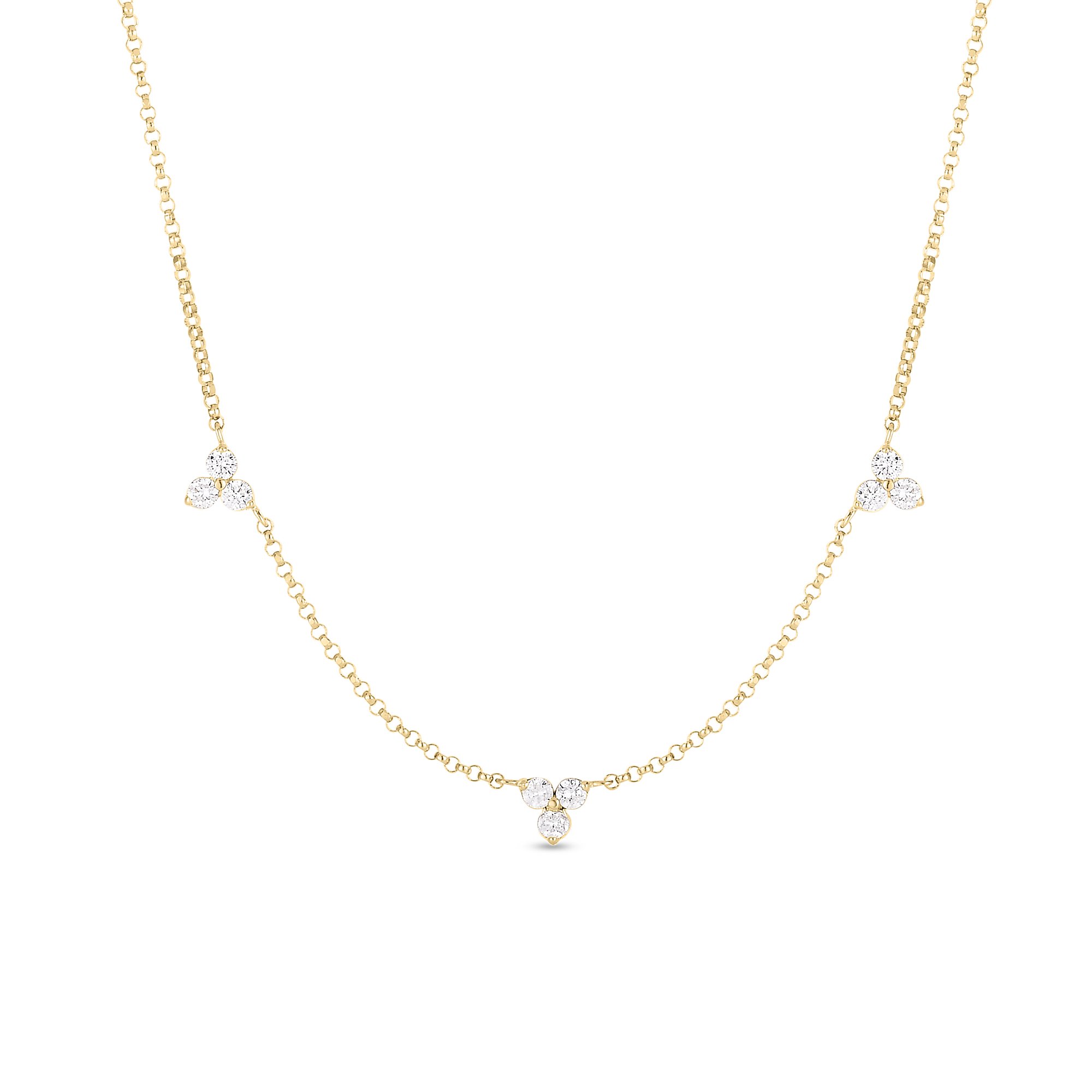 Yellow gold hot sale station necklace